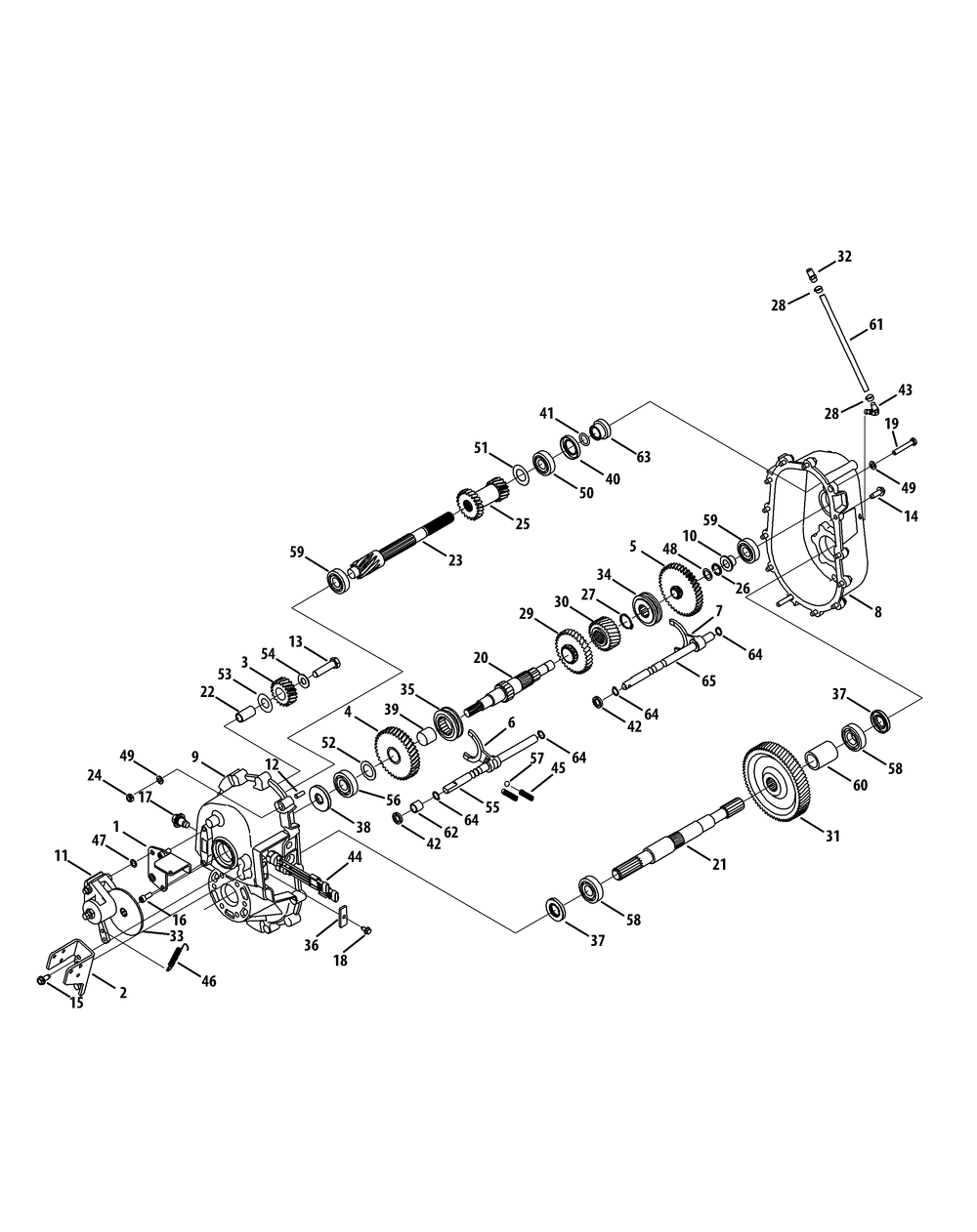 Transmission Diagram and Parts List for 46G 4X4-EFI-1G202Z-1G313Z-37BMD710 Cub Cadet Lawn Tractor Accessories